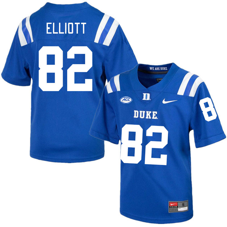 Men #82 Brett Elliott Duke Blue Devils College Football Jerseys Stitched-Royal